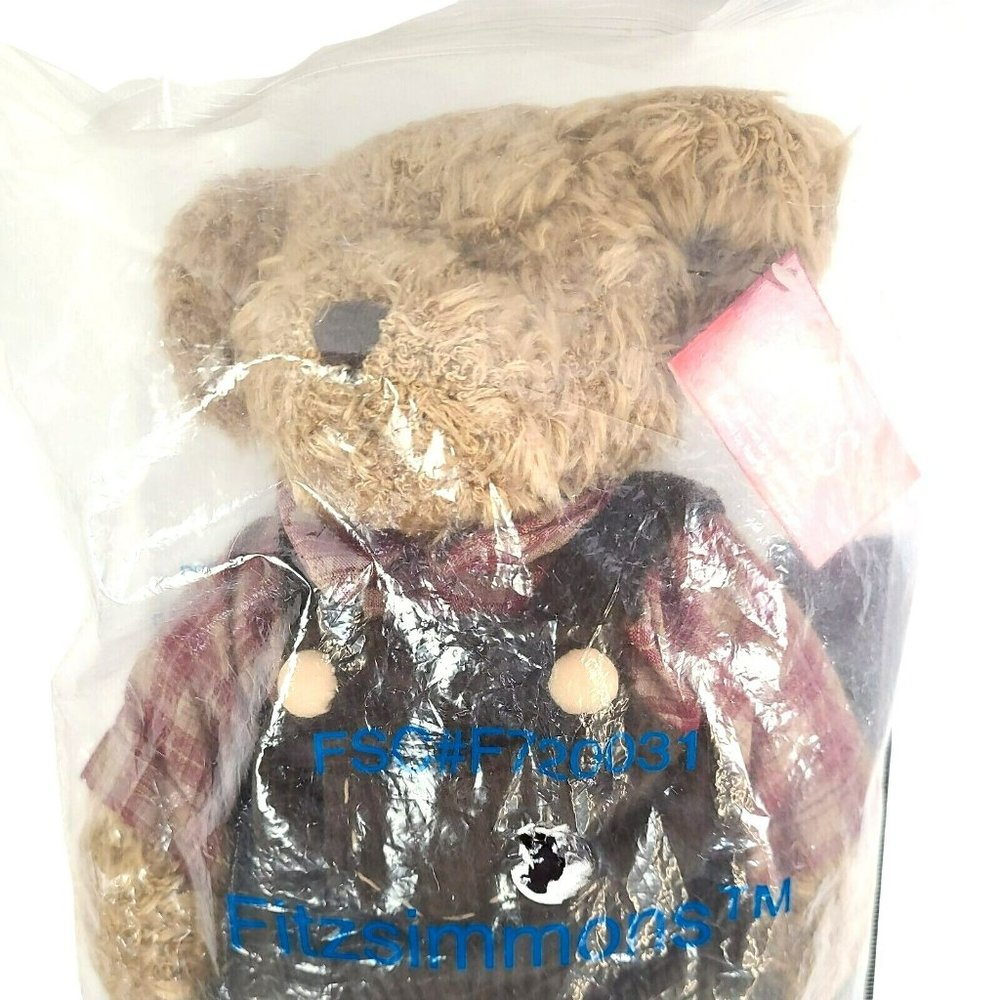 Russ Fitzsimmons 14 Inch Dressed Teddy Bear New in Package NWT Avon FSC F720031